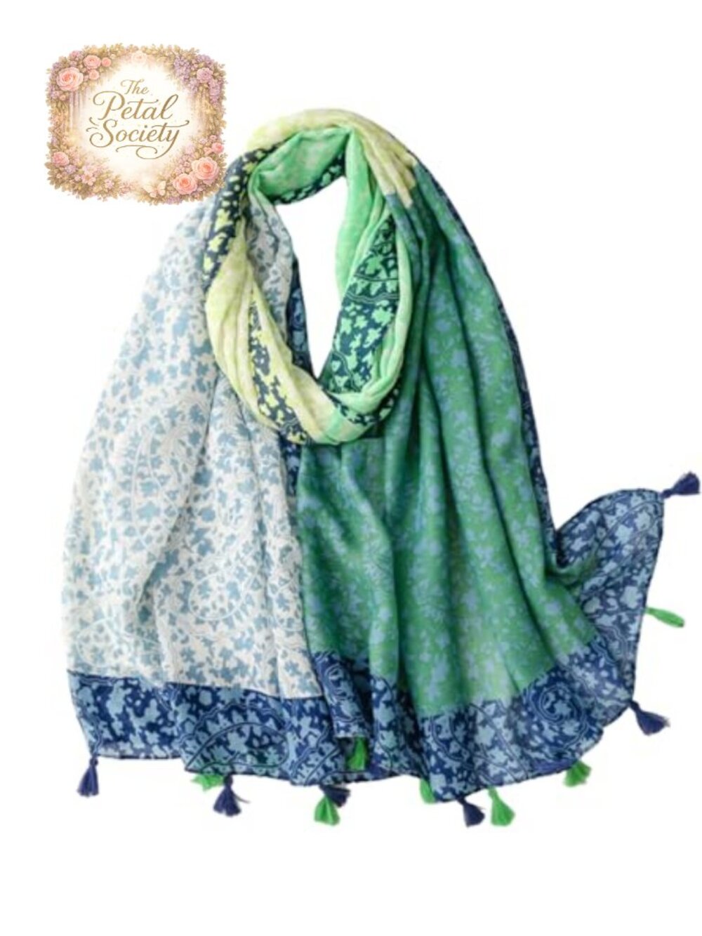 Oversized Boho Floral Fringed Beaded Shawl Wrap Lightweight Sheer Scarf